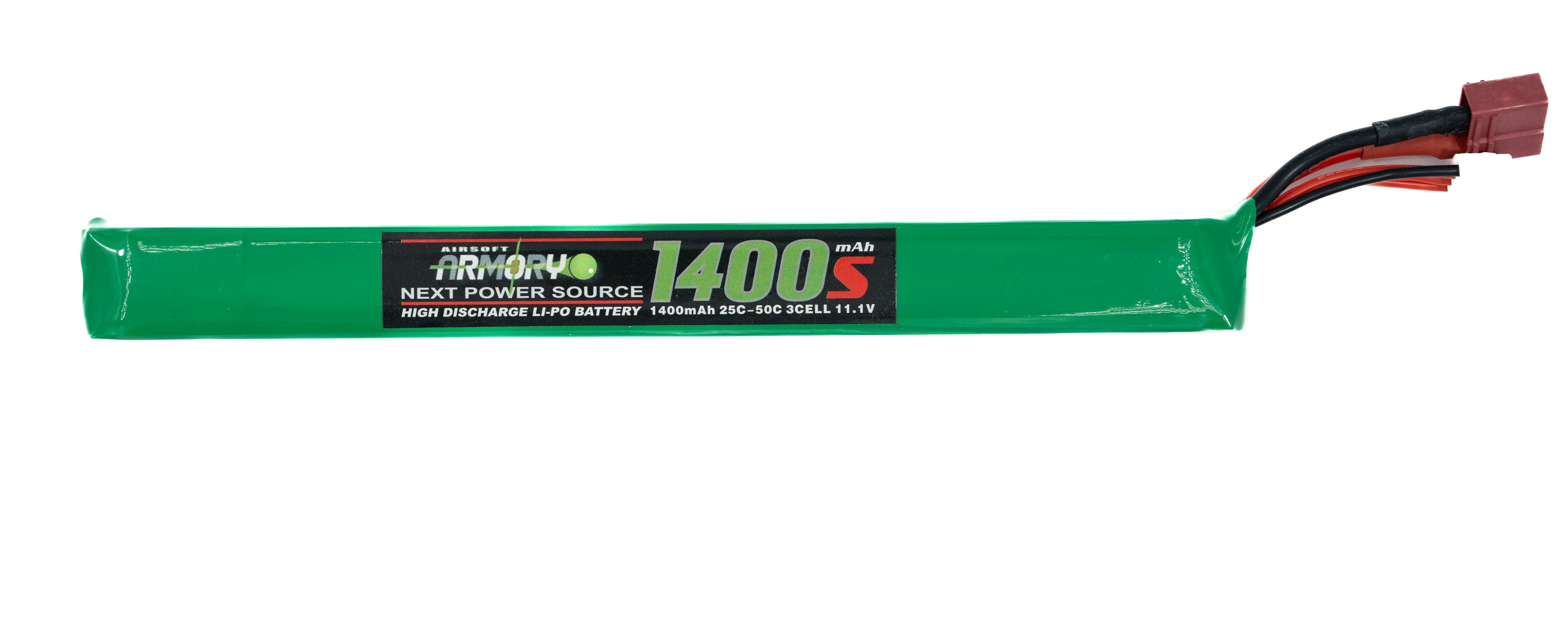 Airsoft Armory Branded 11.1V 1400mAh 25C/50C AK Stick Lipo Battery (Deans) Airsoft Armory Branded 11.1V 1400mAh 25C/50C AK Stick Lipo Battery (Deans)
